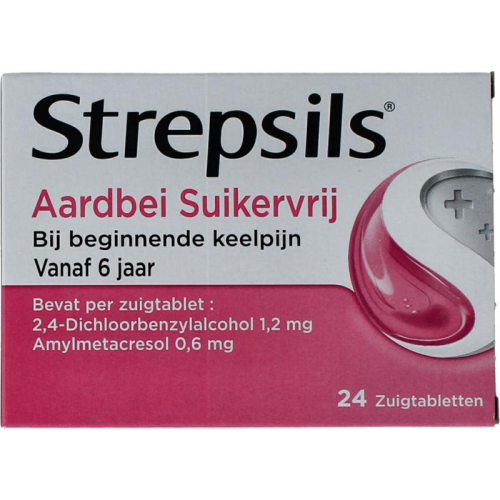 24 Lutschtabletten Strepsils Aardbei Suikervrij