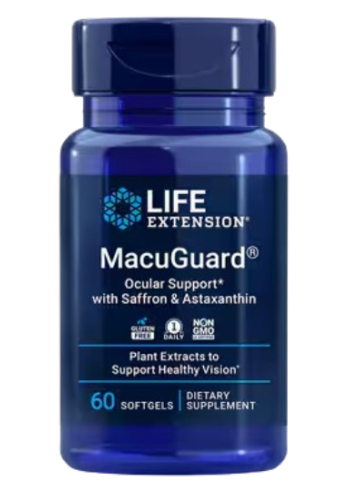 60 Softgels Life Extension MacuGuard Ocular Support with Saffron