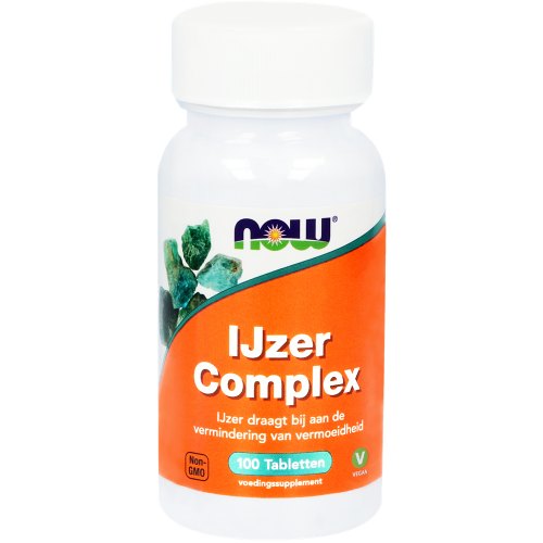100 tabletten NOW IJzer Complex
