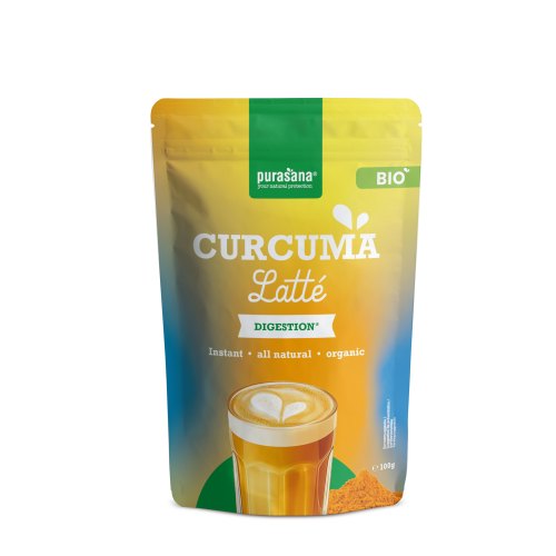 Purasana Instant Latté Curcuma Biologisch 100 Gramm