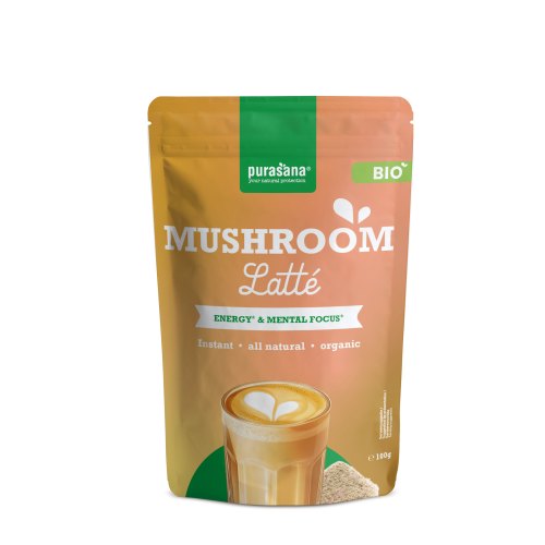 Purasana Instant Latté Mushrooms Biologisch 100 Gramm