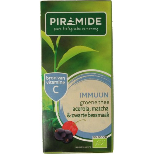 Piramide Immuun Groene Thee Acerola Matcha & Zwarte Bessmaak Biologisch 20 bag