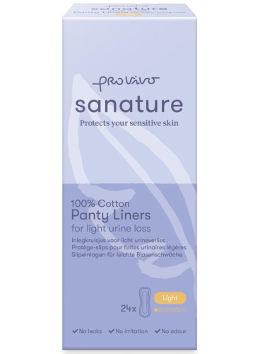 24 stuks Sanature Pro Vivo Katoenen Incontinentie Inlegkruisjes Light