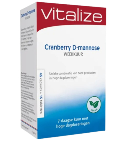 Vitalize Cranberry D-mannose Weekkuur 45 Kapseln + 15 Tabletten
