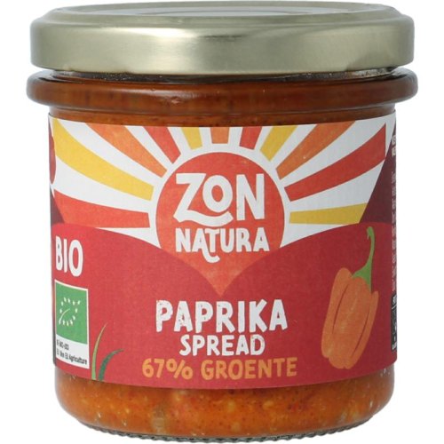 Zonnatura Groentespread Paprika Biologisch 135 Gramm