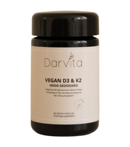 60 vegacaps Darvita Vitamine D3 & K2 Vegan 3000 IU