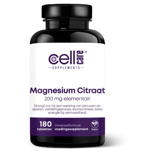 CellCare Supplements Magnesium Citraat 200 mg 180 Tabletten