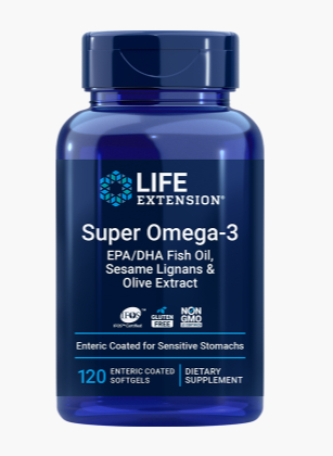 Life Extension Super Omega-3 EPA-DHA Visolie, Sesamliganen & Olijfextract 120 softgels