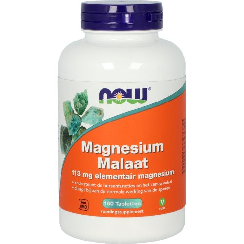 NOW Magnesium Malaat 113 mg 180 tablets