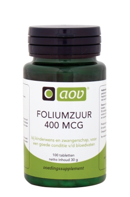 AOV Foliumzuur 400mcg 100 tabletten