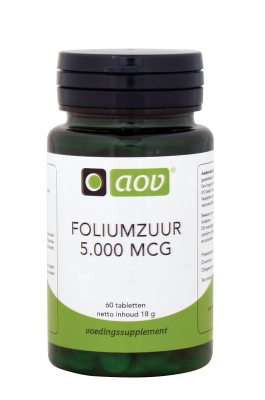 AOV Foliumzuur 5000mcg 60 tablets