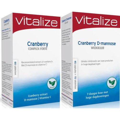 Vitalize Cranberry D-mannose Weekkuur + Cranberry Complex Forte Aanbieding 1 Set
