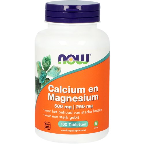 NOW Calcium 500 mg en Magnesium 250 mg 100 tablets