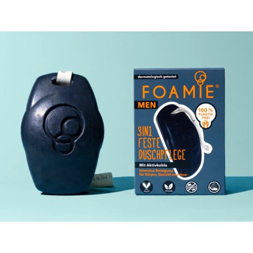 90 gram Foamie 3-in-1 Shower Body Bar Men Activated Charcoal