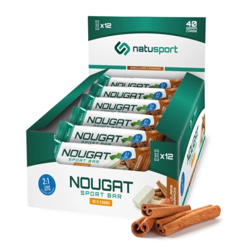 Natusport Nougat Sport Bar Speculaas-Cinnamon 12 x 40 Gramm