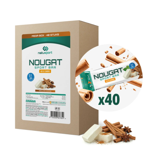 40 x 40 gram Natusport Nougat Sport Bar Speculaas-Cinnamon