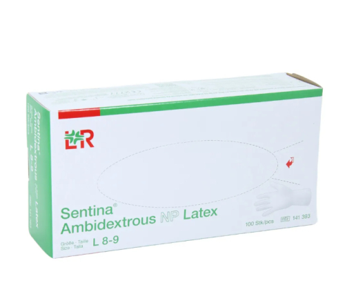 100 Stücke Lohmann & Rauscher Sentina Ambidextrous Latex L 8-9
