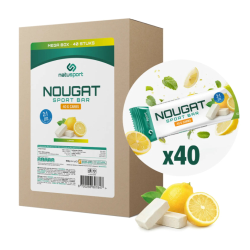 40 x 40 gram Natusport Nougat Sport Bar Lemon