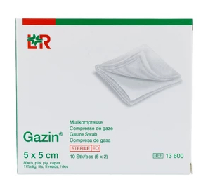 Lohmann & Rauscher Gazin Gaaskompres 5 x 5cm 10 Stücke