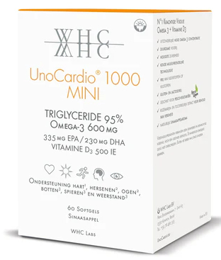 WHC UnoCardio 1000 Mini Sinaasappel 60 Softgels