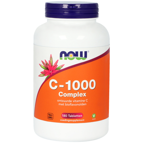 180 tabletten NOW C-1000 Complex Gebufferde Vitamine C met Bioflavonoïden