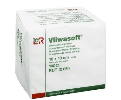100 Stücke Lohmann & Rauscher Vliwasoft Kompres 10 x 10cm