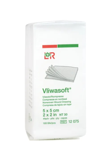 100 Stücke Lohmann & Rauscher Vliwasoft Kompres 5 x 5cm
