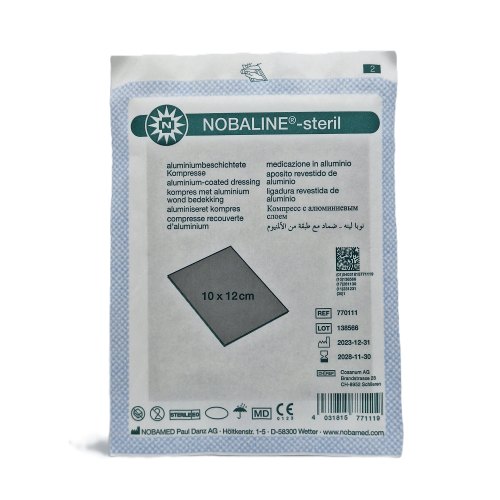 Nobaline Kompres met Aluminium Wond Bedekking 10 x 12 cm 1 package