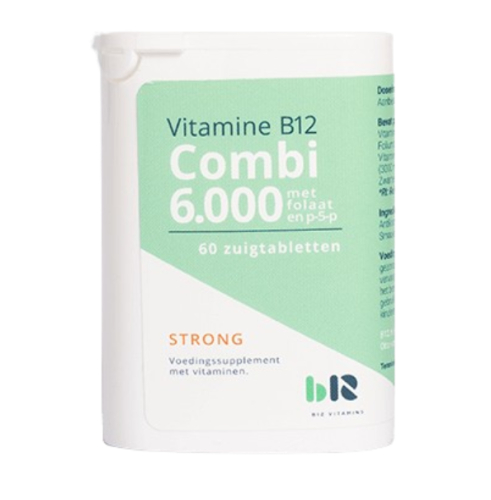 B12 Vitamins Vitamine B12 Combi 6.000 met Folaat en P-5-P 60 Lutschtabletten