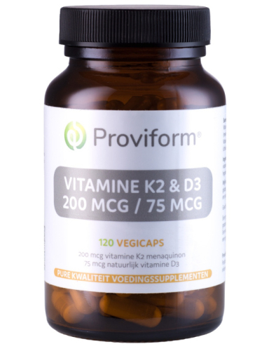120 Vegicaps Proviform Vitamine K2 & D3 200 mcg/75 MCG