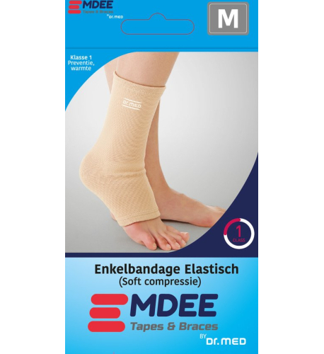Emdee Elastische Ondersteuning Enkel Huidkleur Maat M 1 package