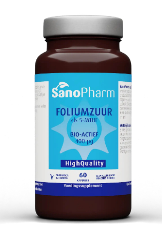 SanoPharm High Quality Foliumzuur als 5-MTHF (Bio-Actief) 60 capsules