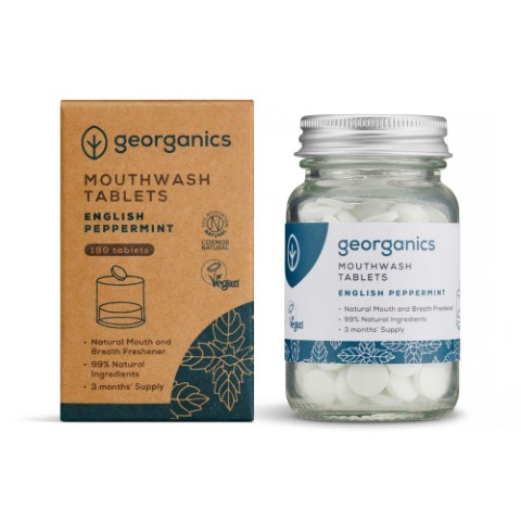Georganics Mouthwash Tablets English Peppermint 180 tablets