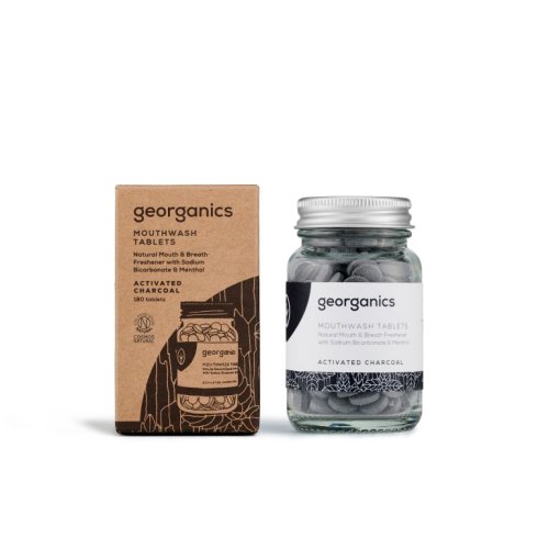 Georganics Mouthwash Tablets Activated Charcoal 180 Tabletten