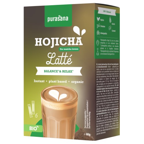6 Tüte Purasana Instant Latte Hojicha