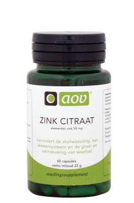 AOV Zink Citraat 50mg 60 capsules