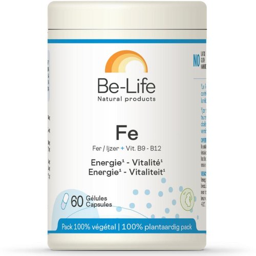 Be-Life Fe IJzer + Vitaminen B9 en B12 60 Kapseln