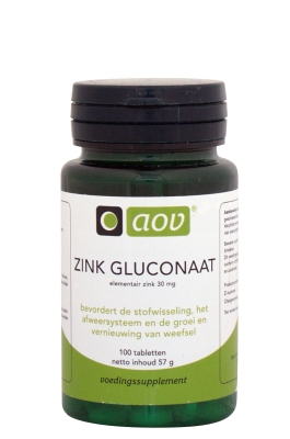 AOV Zink Gluconaat 30mg 100 tabletten