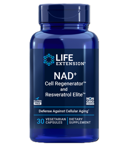 30 capsules Life Extension NAD+ Cell Regenerator™ and Resveratrol Elite™