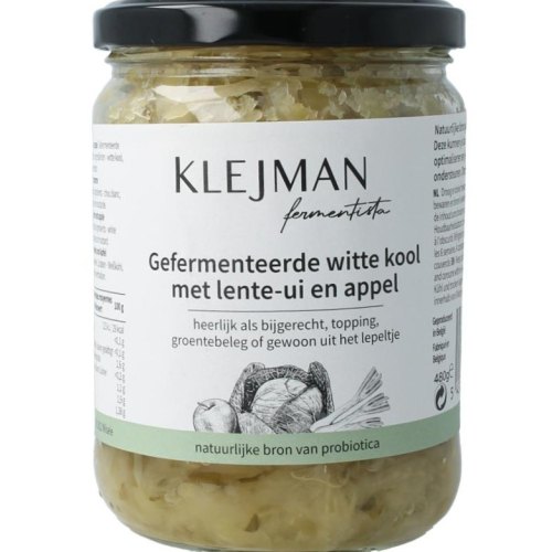 Klejman Gefermenteerde Witte Kool met Lente-Ui en Appel 480 Gramm