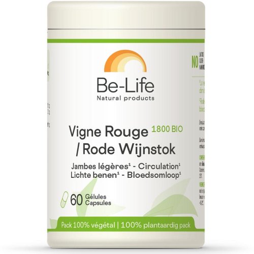 Be-Life Rode Wijnstok 1800 Biologisch 60 Kapseln
