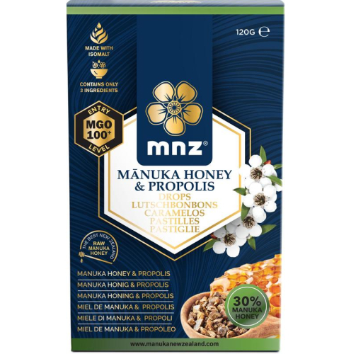 120 gram MNZ/Manuka New Zealand Manuka Honey & Propolis MGO 100+ Pastilles