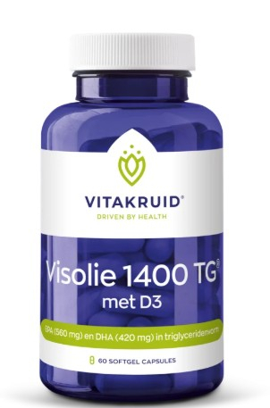 Vitakruid Visolie 1400 TG met Vitamine D3 60 Softgels