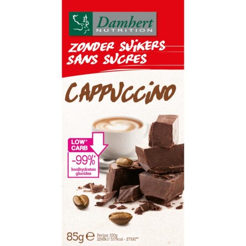 85 gram Damhert Zonder Suikers Chocoladetablet Cappuccino 