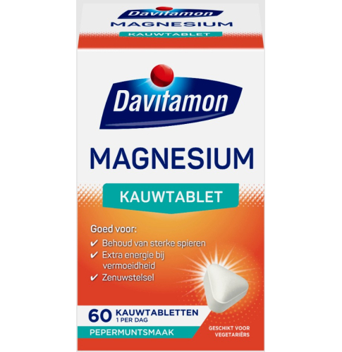 Davitamon Magnesium Kauwtablet Pepermuntsmaak 60 Kautabletten
