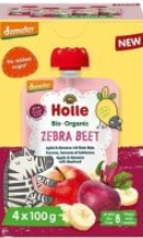 4 x 100  gram Holle Knijpfruit Zebra Biet Biologisch