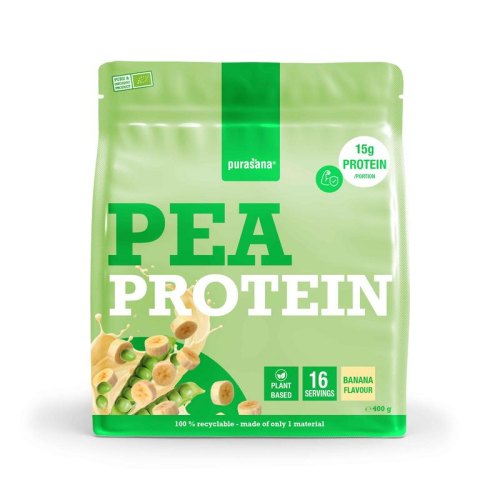Purasana Pea Protein Banana Biologisch 400 Gramm