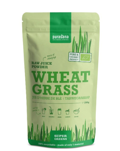 200 gram Purasana Wheat Grass Raw Juice Powder Biologisch