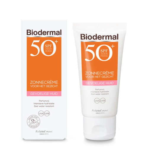 50 ml Biodermal Zonnecreme Gezicht Parfumvrij SPF 50+
