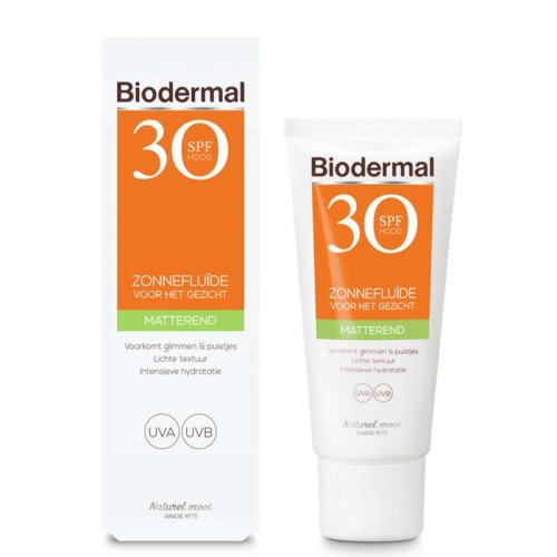 Biodermal Zonnefluide Gezicht Matterend SPF 30 40 Ml